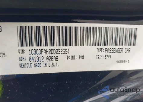 2013 Dodge Dart Aero from USA, damaged, VIN 1C3CDFAH2DD232594